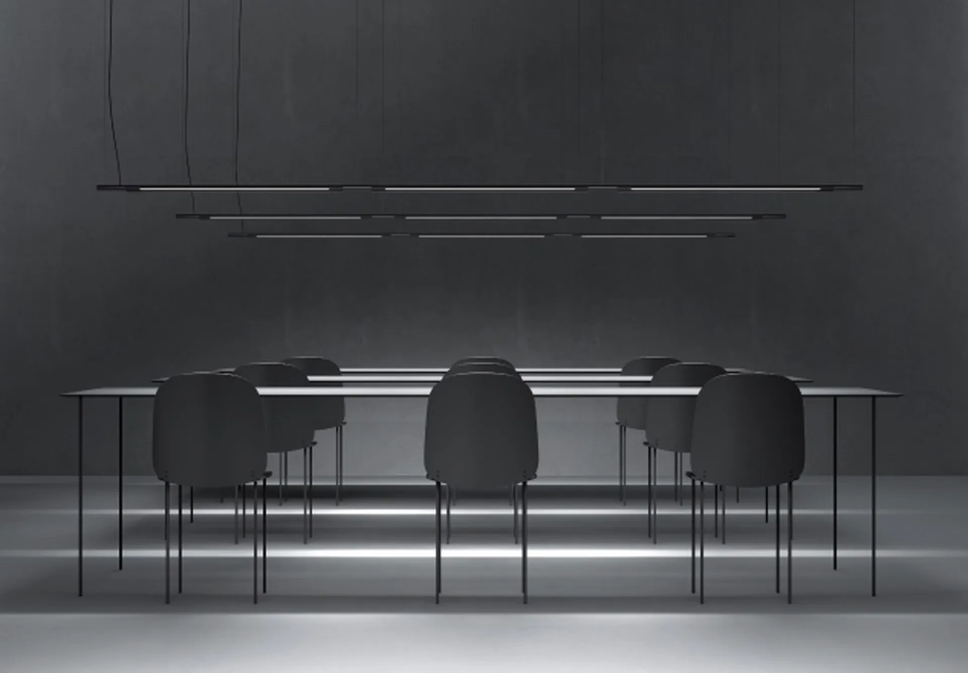 Simon Slim System & Drop — composition of projectors and linear modules on neutral background