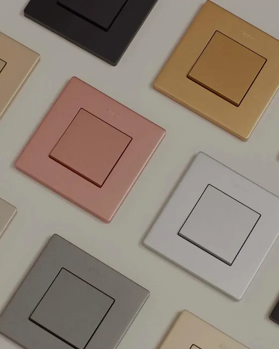 Simon 270 in its various finishes, chromatic range composition