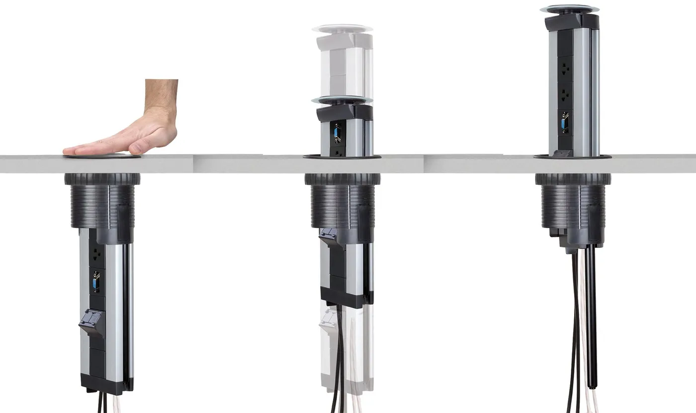 Simon K45 Teleblock with automatic elevation on a desk