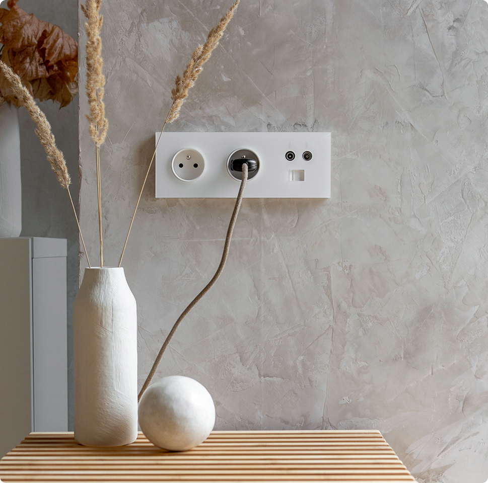 Signature wiring devices integrated in architecture