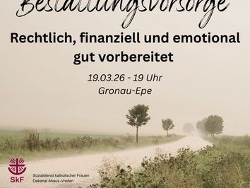 Ein Flyer für die Veranstaltung Bestattungsvorsorge