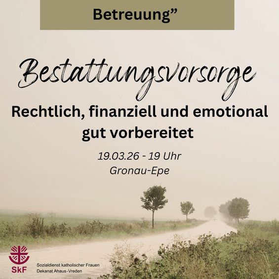 Ein Flyer für die Veranstaltung Bestattungsvorsorge