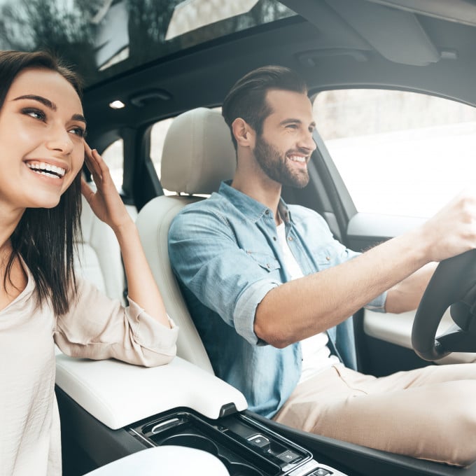 Couple Driving in a car