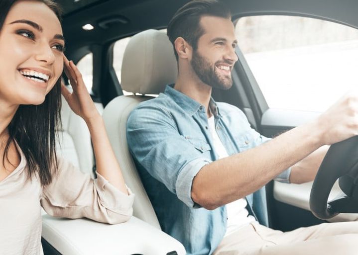 Couple Driving in a car