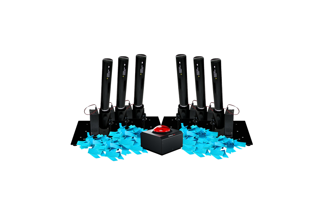 Gender reveal confetti kanon blauw met knop huren