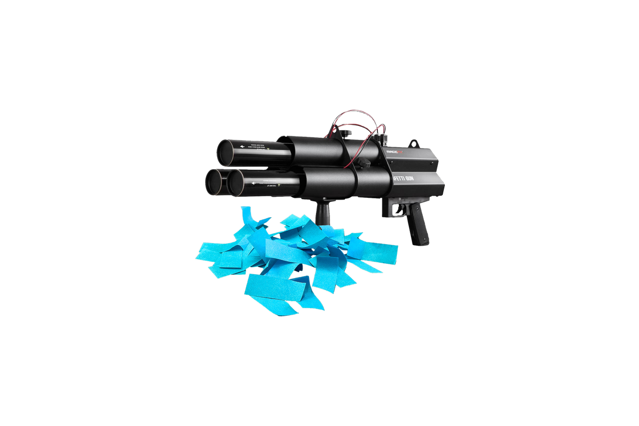 Gender reveal confetti shotgun blauw huren