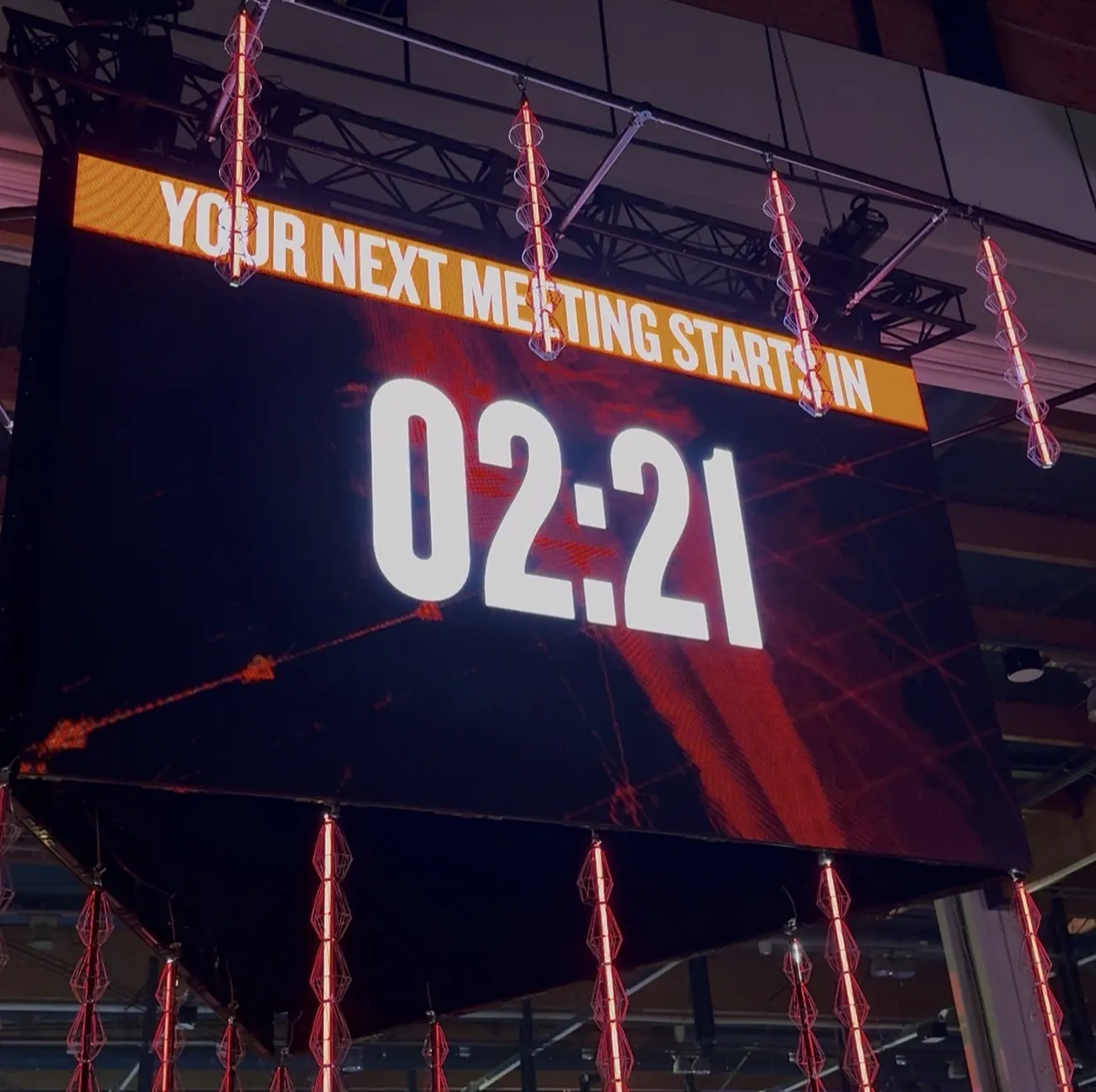 A big digital sign that reads 
