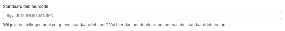 Standaard debiteurcode e-Boekhouden