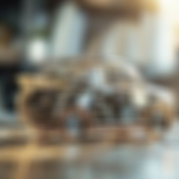 durchsichtige Auto-Spardose mit Kleingeld