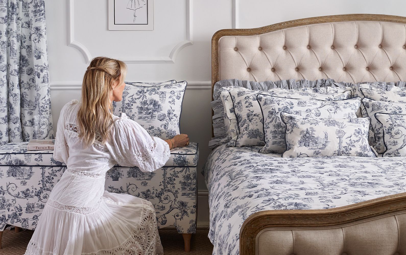 French Blue Toile Bedding