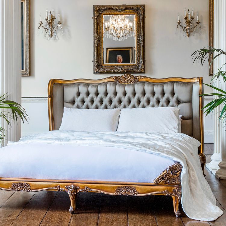 Palais de Versailles Luxury Gold Upholstered Bed