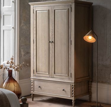 Solid wooden 2-door armoire