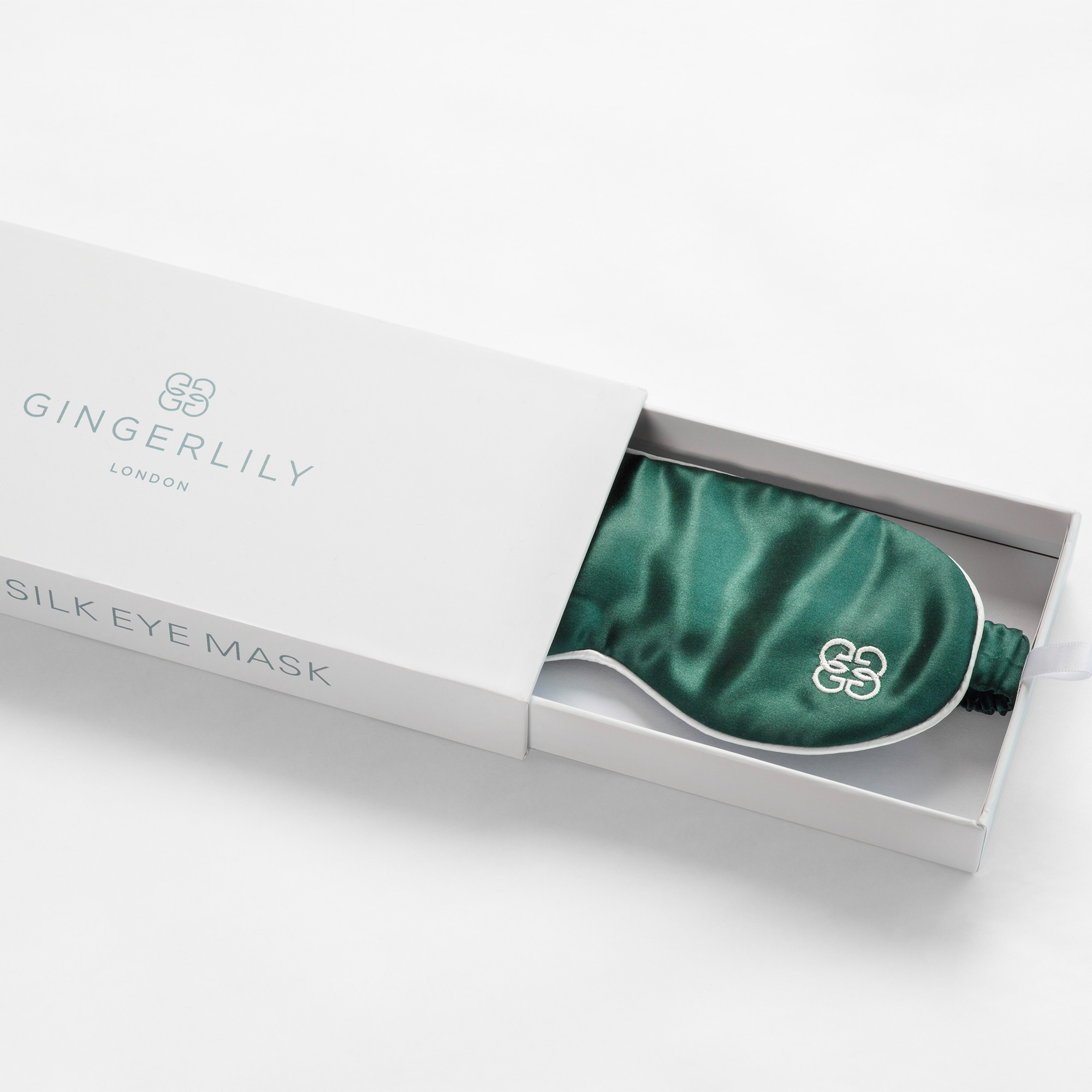 green silk eye mask