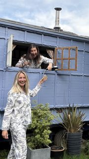 Two ladies in French Blue Toile Pyjamas