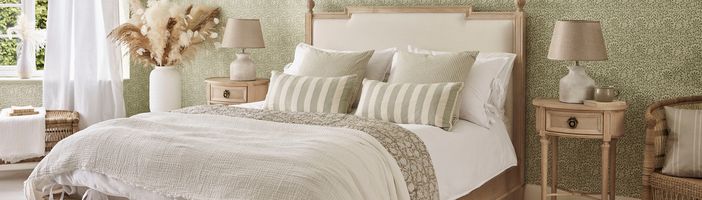 Gustavian Upholstered Bed with Low Footoard