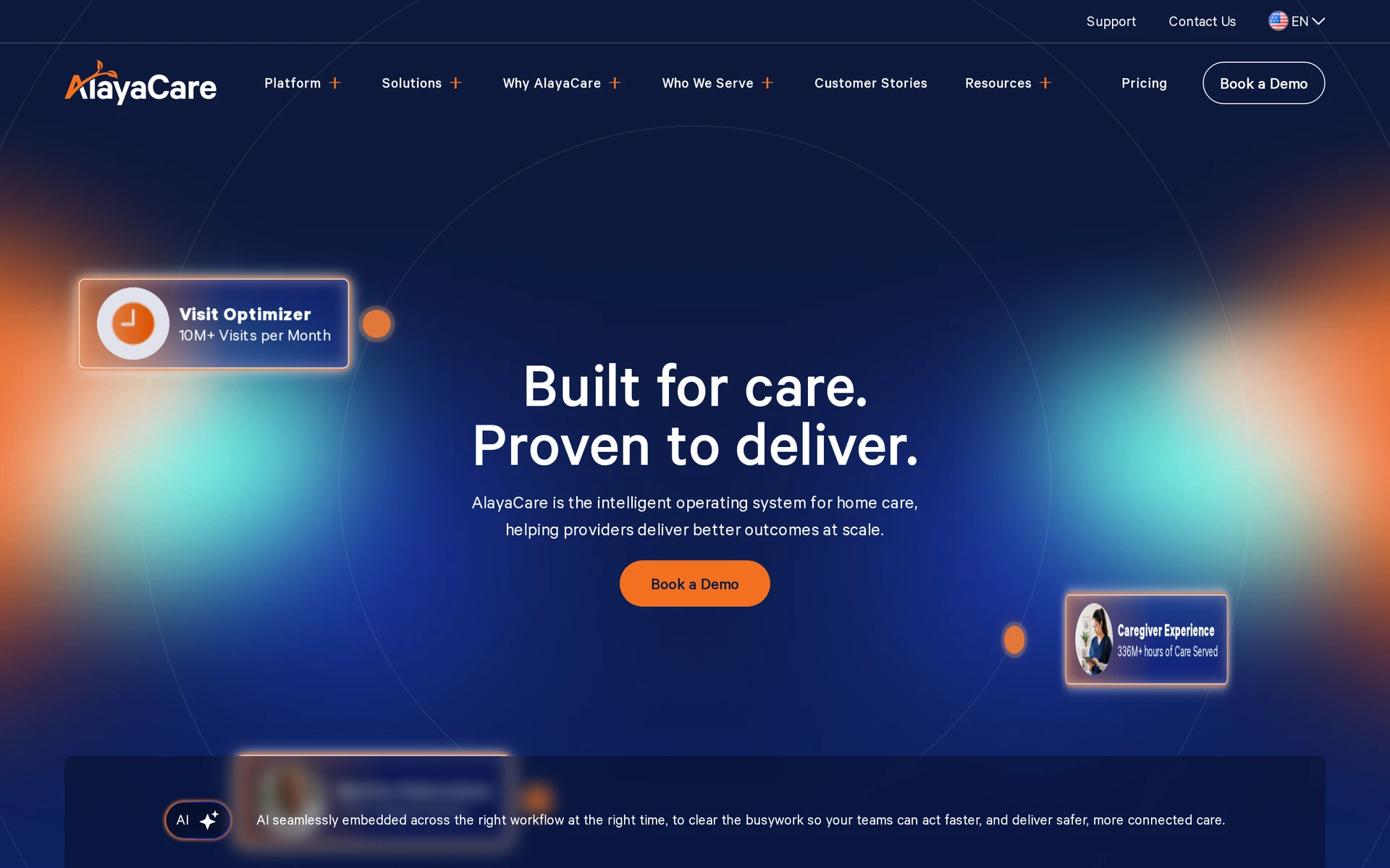 AlayaCare home care platform for private duty, nursing, community, and disability services