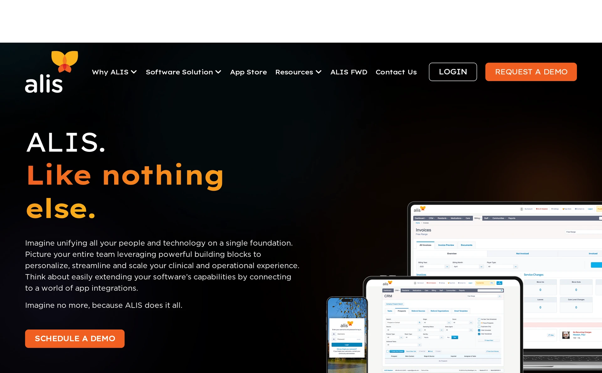 ALIS assisted living software for clinical, medication, operational, and financial work