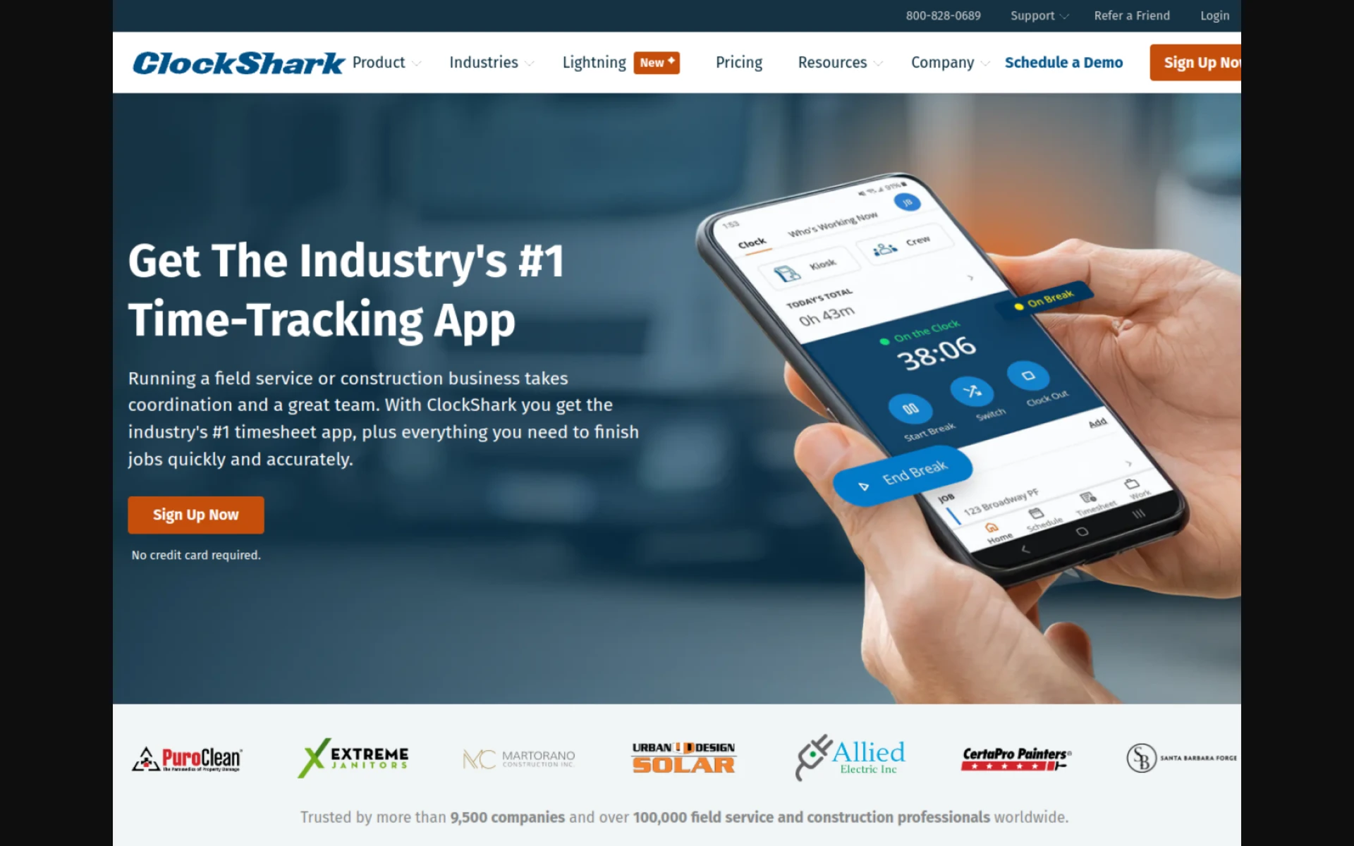 ClockShark’s field-workforce time-tracking platform. ClockShark homepage showing its field-service time-tracking platform and product interface for managing mobile crews and j...