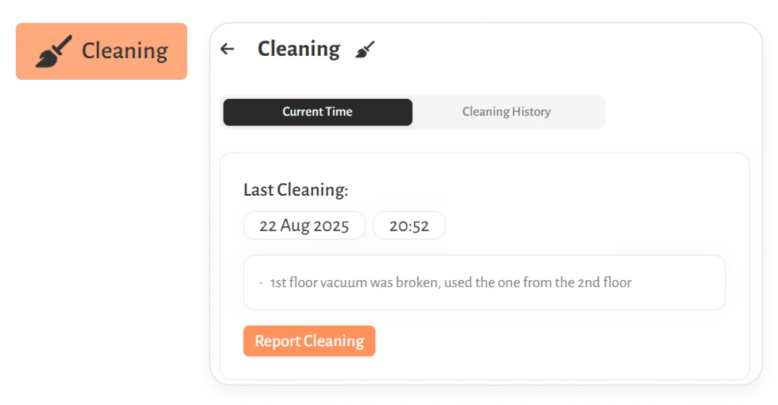 Let cleaning & maintenance teams mark their work