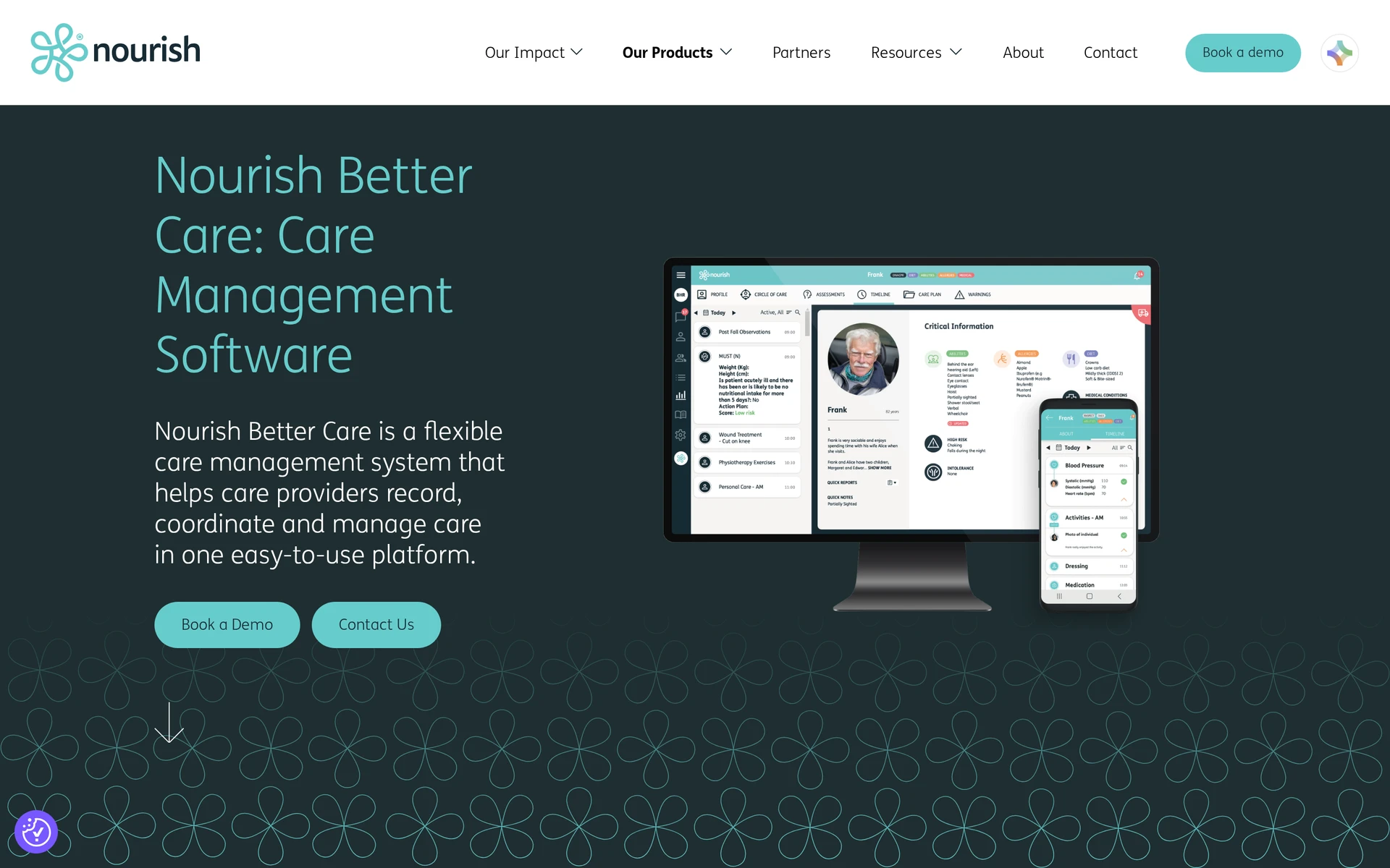 Nourish Care contextual plans, assessments, and offline care recording