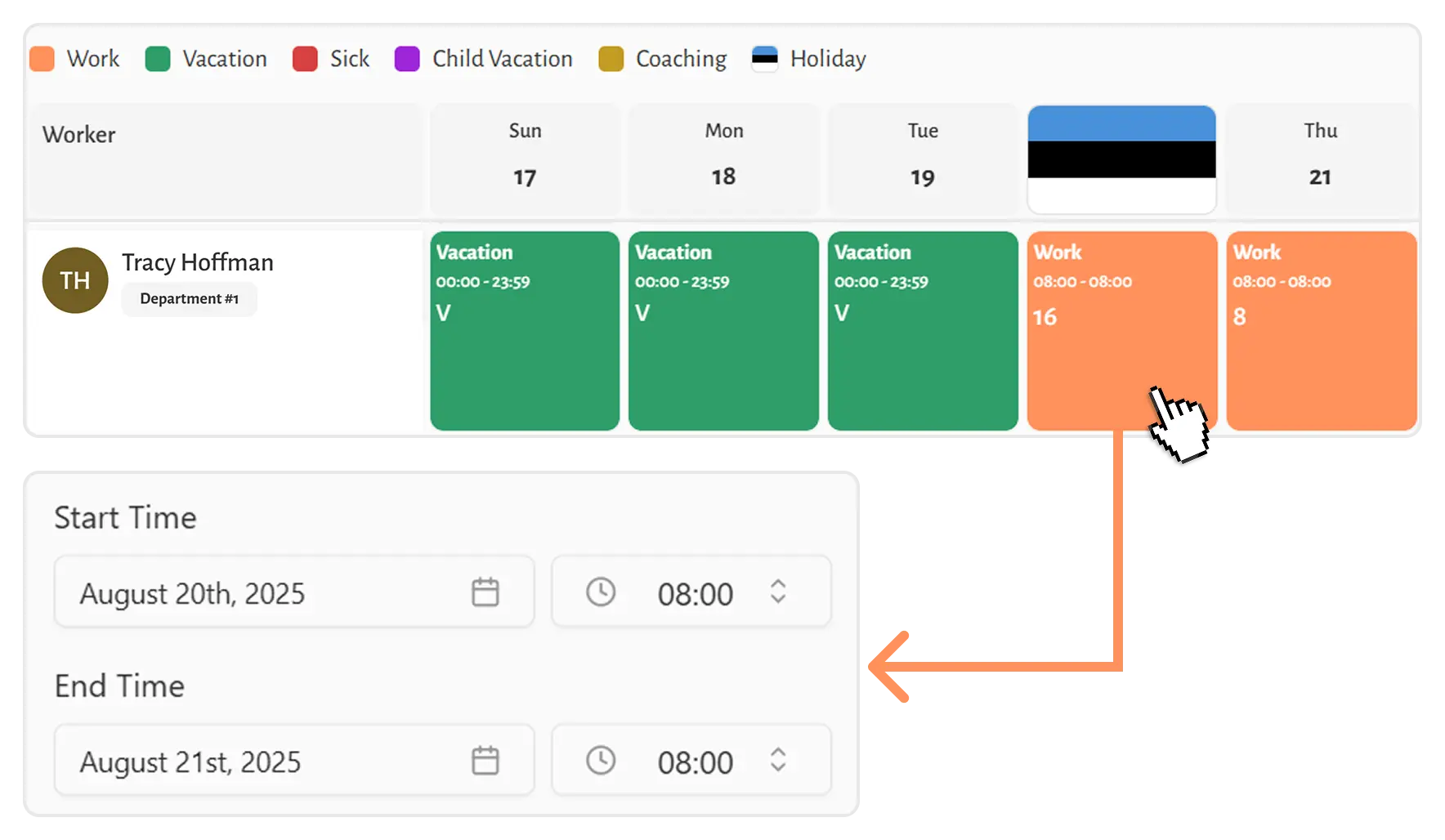 Instantly edit and reassign shifts