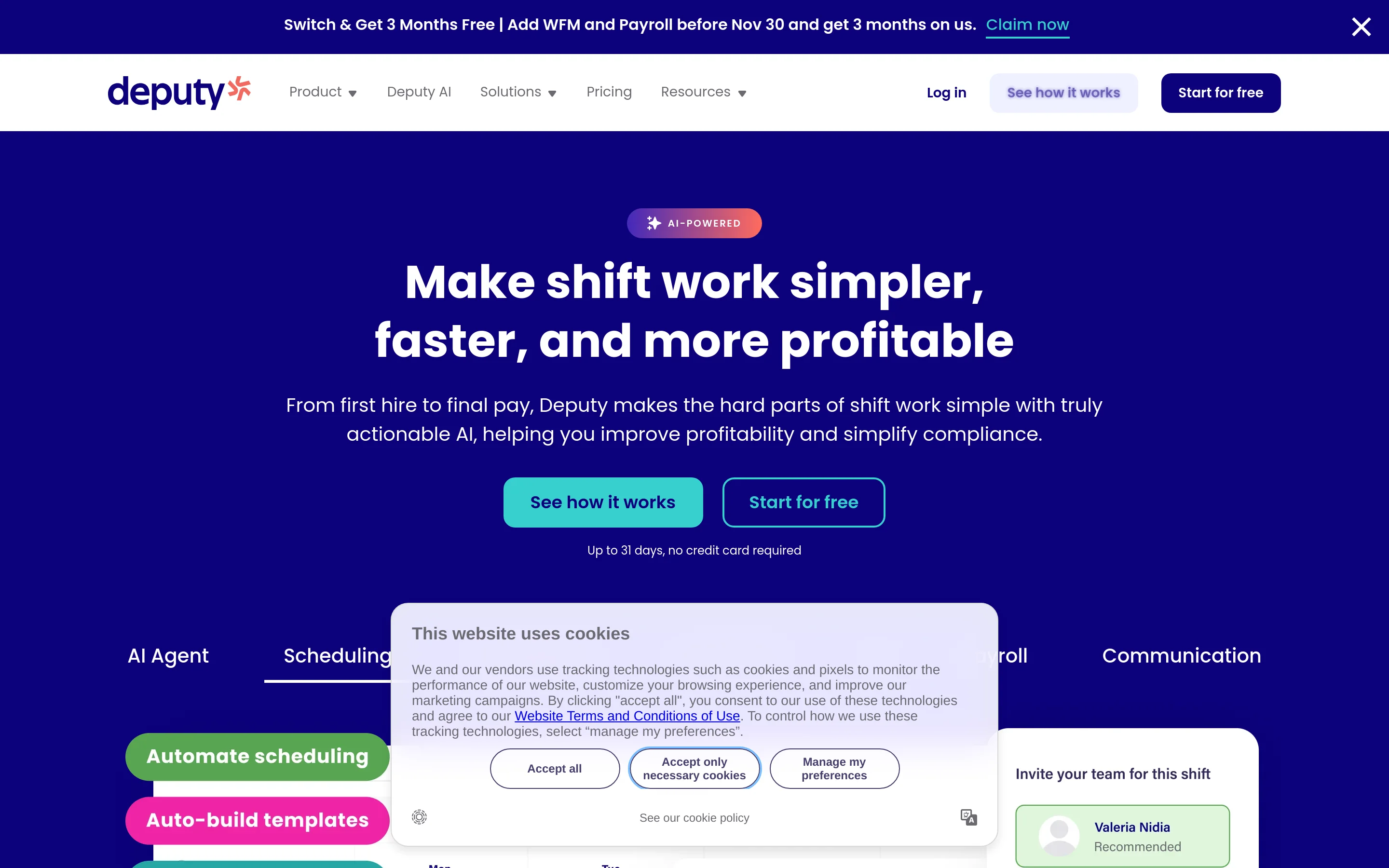 Deputy workforce scheduling, time attendance, and compliance platform