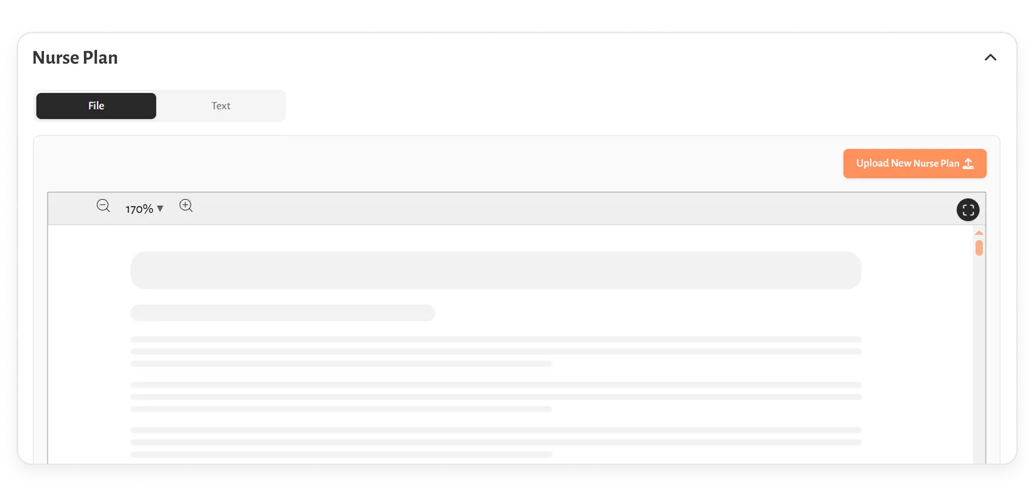 Securely upload nursing plans