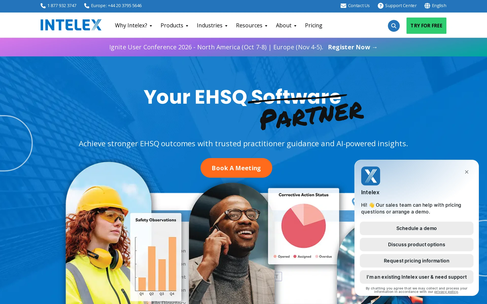 Intelex EHSQ platform linking inspections with incidents, CAPA, and compliance records