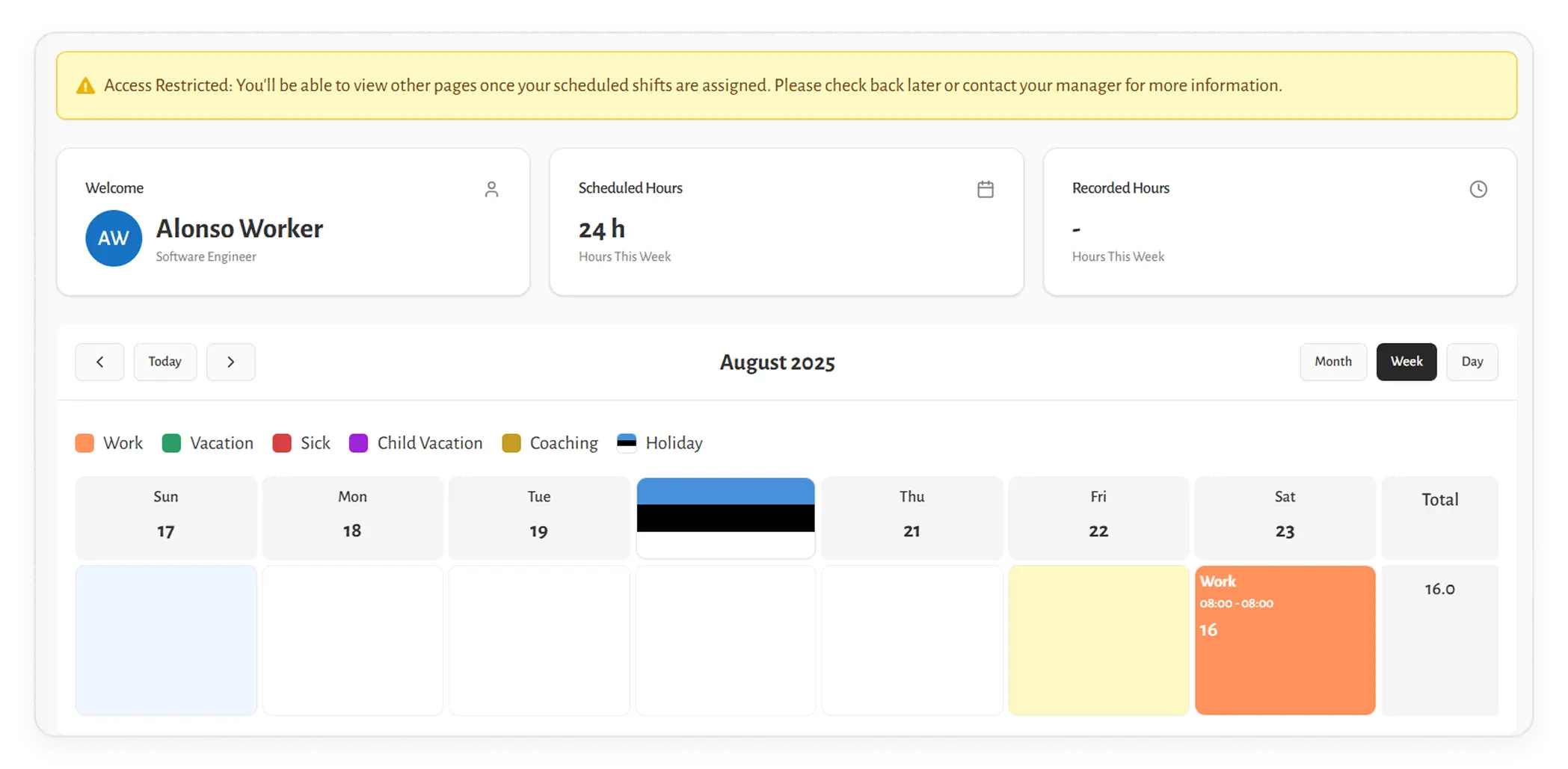Smart access control based on shifts