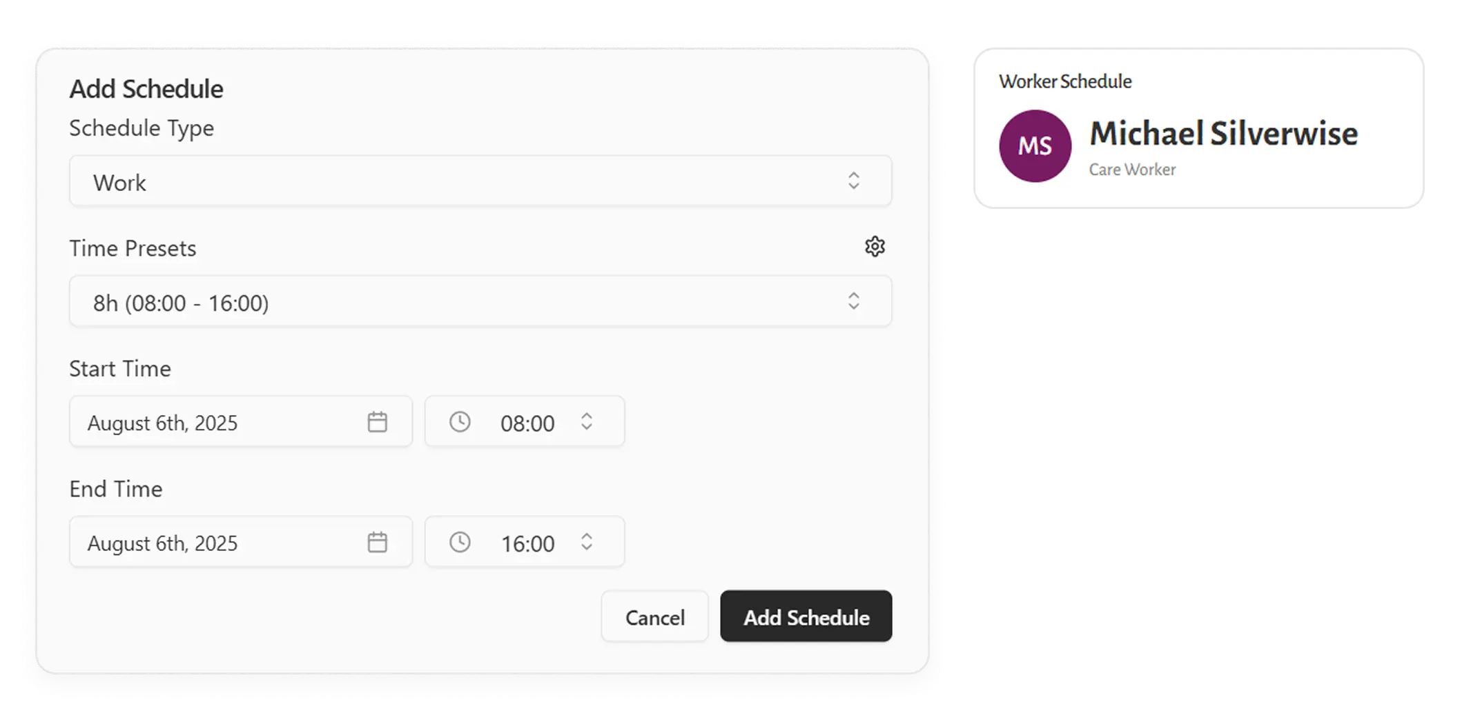 Build full month schedules in minutes