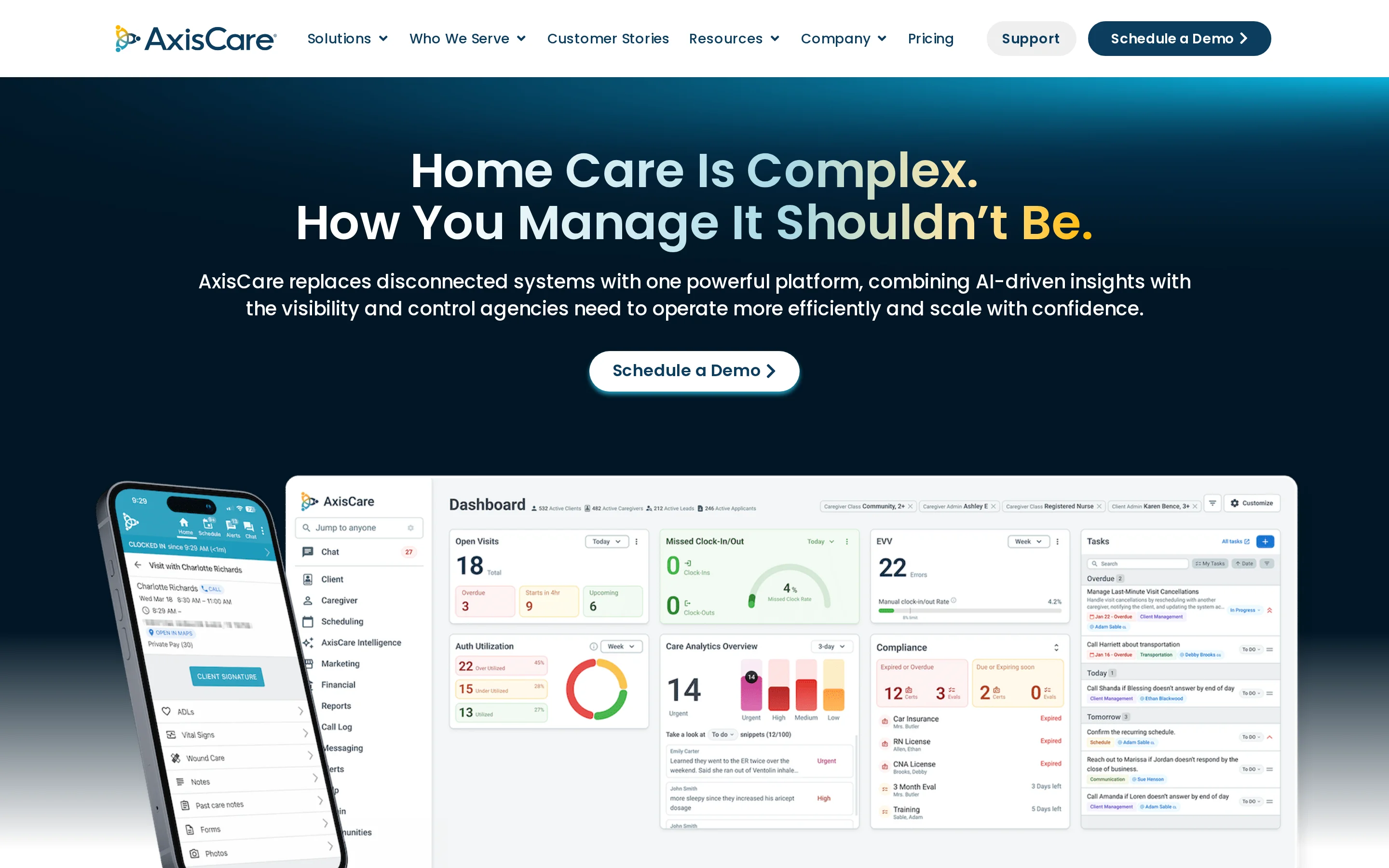 AxisCare scheduling and EVV software for non-medical and Medicaid home care agencies