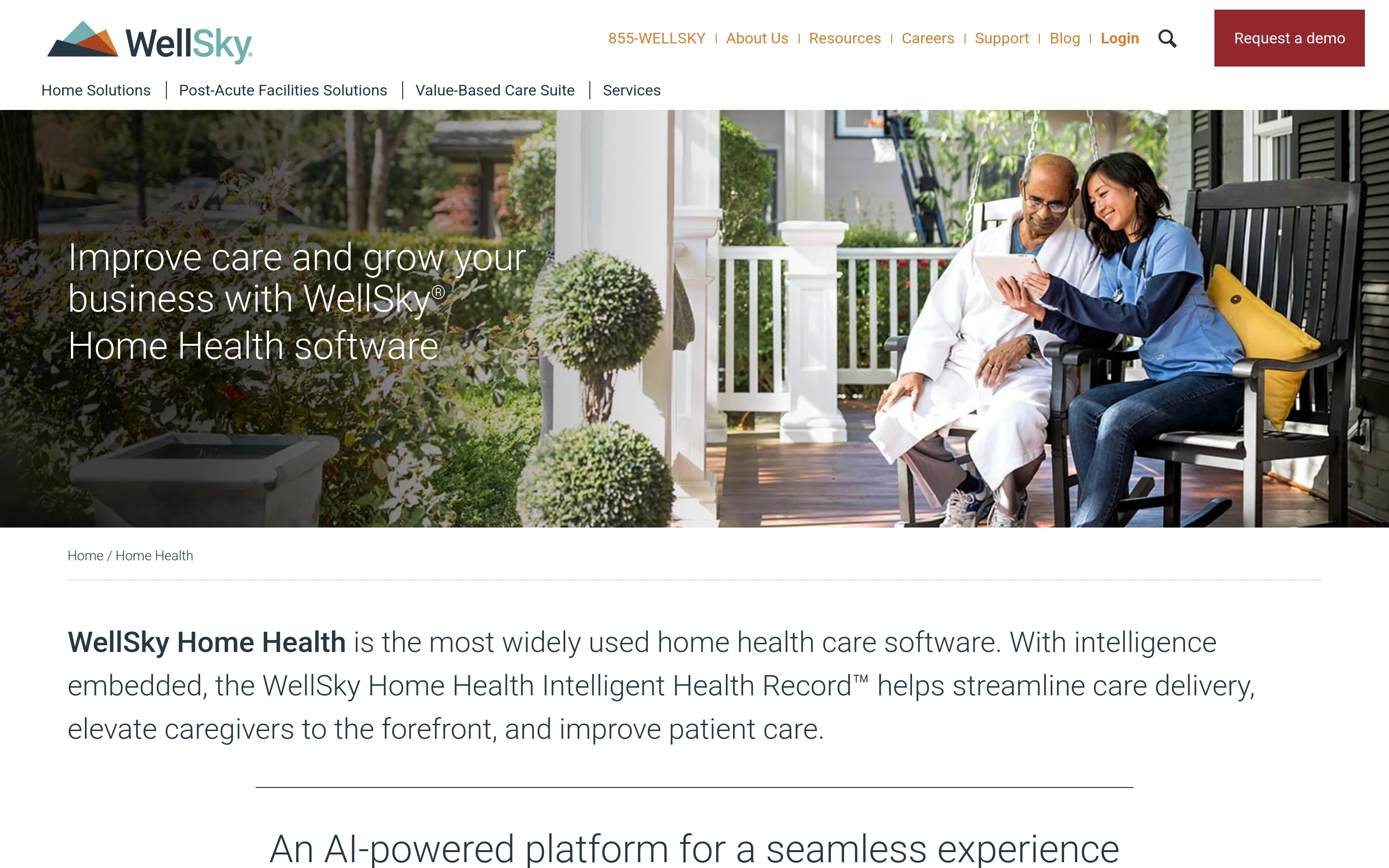 WellSky Home Health clinical records, OASIS, scheduling, billing, and analytics software