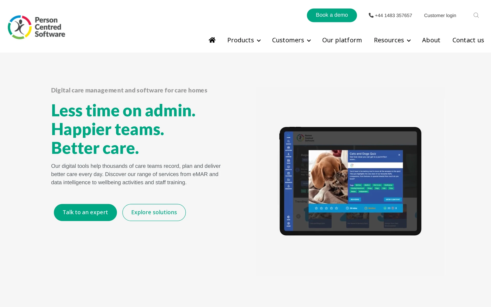 Person Centred Software combines digital care records, eMAR, handovers, and staff tools