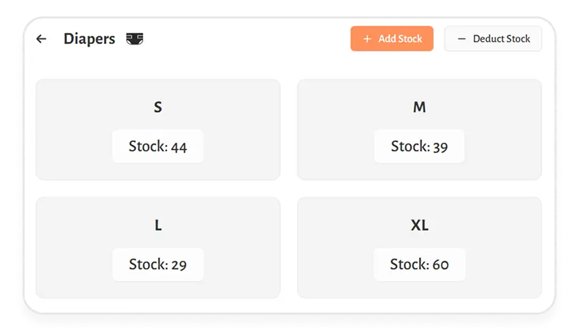 Add & remove stock in seconds