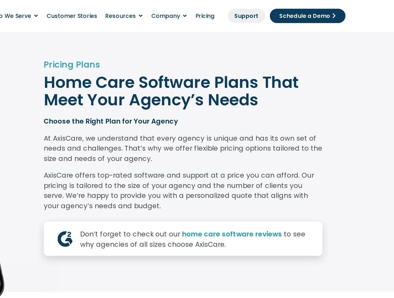 AxisCare personal-care scheduling, EVV, billing inputs, and payroll preparation