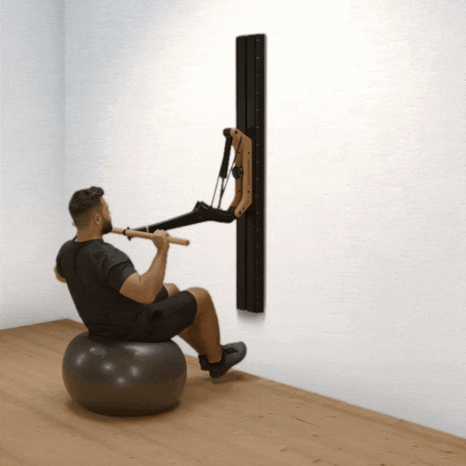 Shoulder press sitting with feet raised