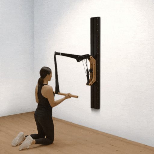 Tricep exercise with Handle bar Kneeling underhand grip