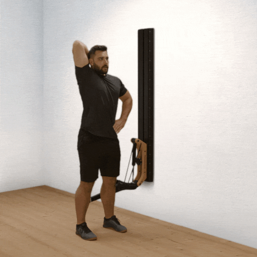 Triceps exercise with grip band one-armed