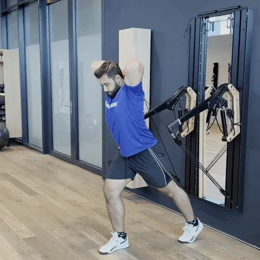 Overhead triceps extensions with cable pulley