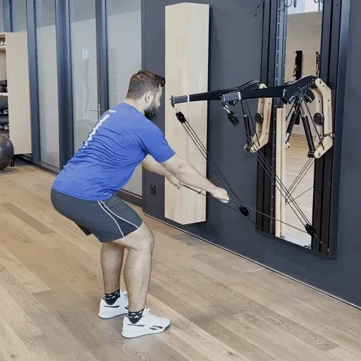 Alternating rowing bent over with Cable Pulley