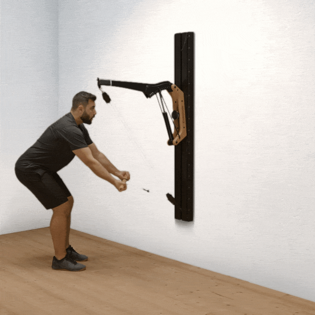 Standing rowing with underhand grip on Cable Pulley