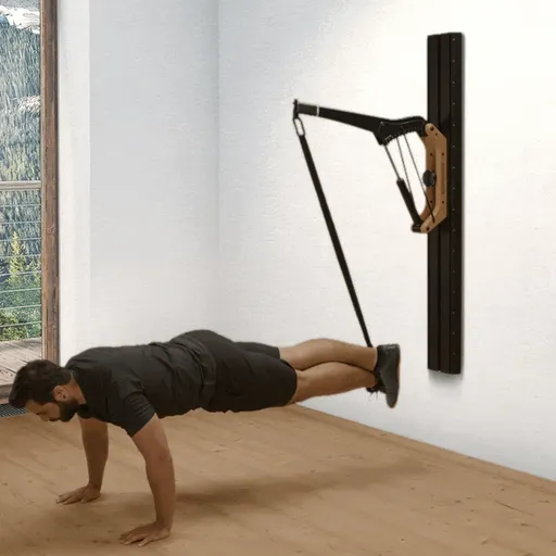 Push-ups with one leg in the grip band