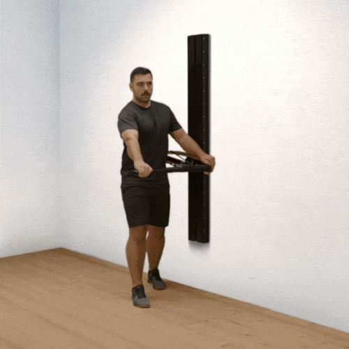 Rowing sideways with one arm