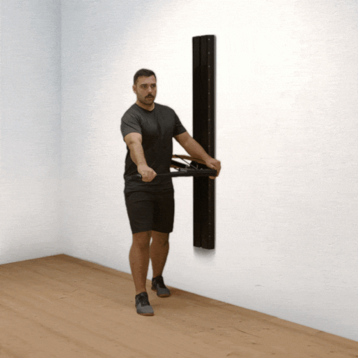 Rowing sideways with one arm