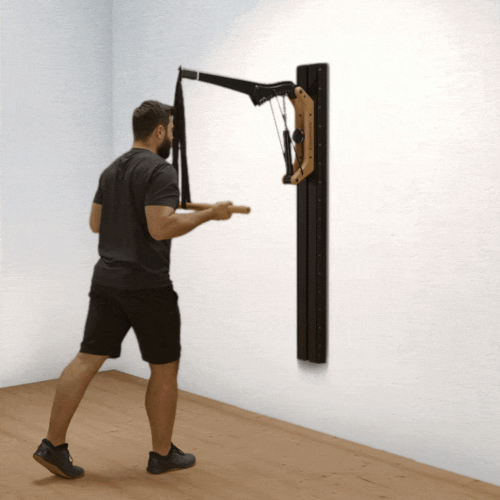 Tricep exercise with handle bar underhand grip