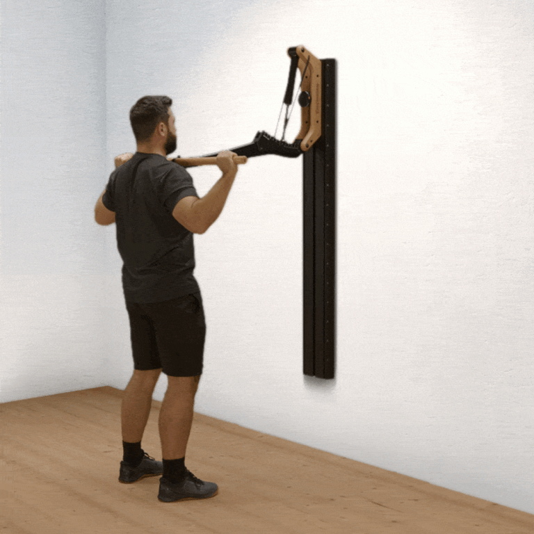 Shoulder press in front of the head