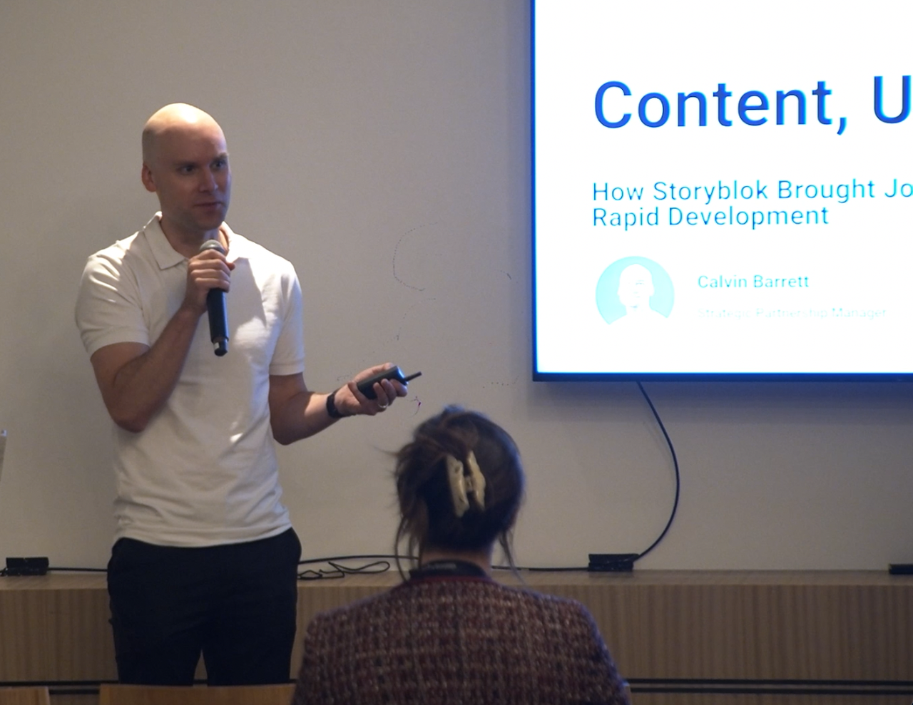 Presenter from Acro Commerce presenting attendees in the Franklin West in New York NY.