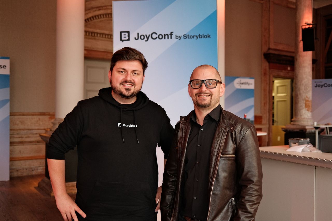 Storyblok founders at JoyConf Amsterdam.
