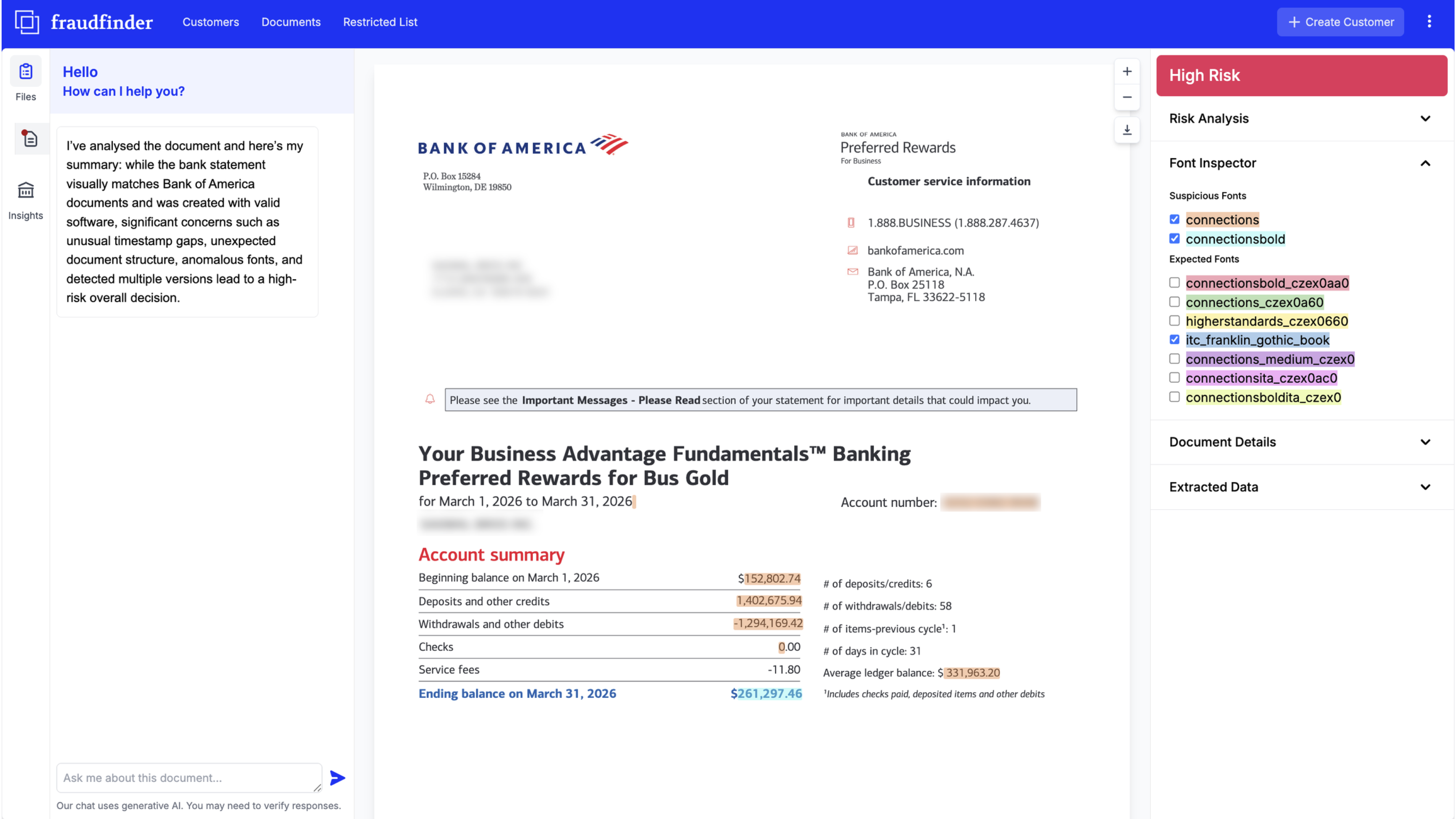 April Report - Example 5 - Bank of America Fraud