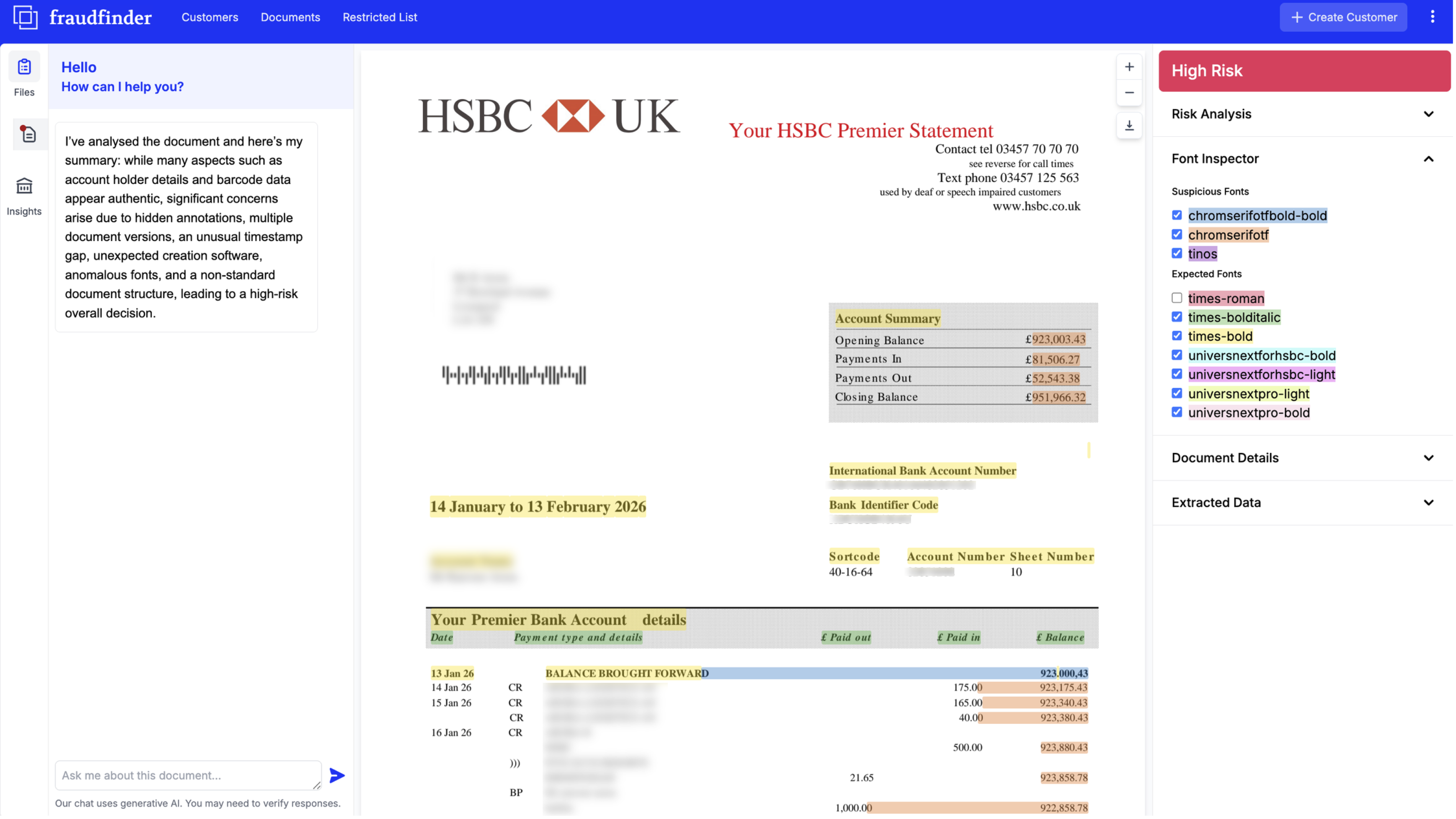April Report - HSBC fraud - Example 1
